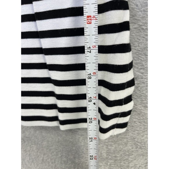 Banana Republic Women's Skirt Striped Side Slit Pull On Size 4 Black White - Picture 8 of 9